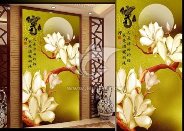 藝術(shù)玻璃浮雕玄關(guān)（無效果圖）