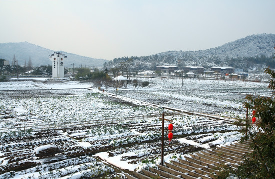 乡村 雪景