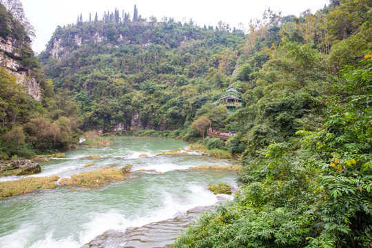 山谷溪流 黄果树溪流 河流