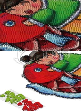 立體喜慶像素畫