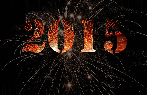 煙花背景的2015新年
