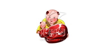 金色童子抱棗