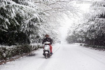 雪中骑车