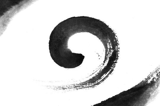 水墨 墨跡 圓形 螺旋 旋轉(zhuǎn)