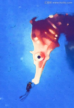 海馬裝飾畫