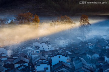 江西婺源石城 乡村秋色 田园风