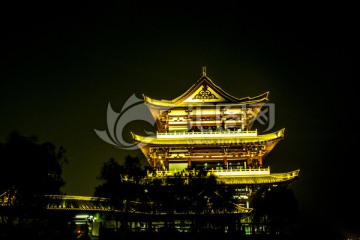 长沙杜甫江阁夜景