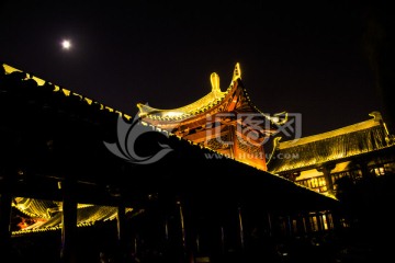 长沙杜甫江阁夜景