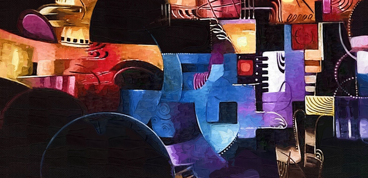彩色抽象無(wú)框畫(huà)