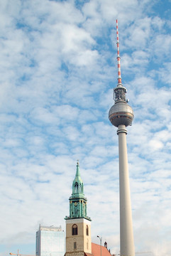 柏林圣母教堂和柏林电视塔
