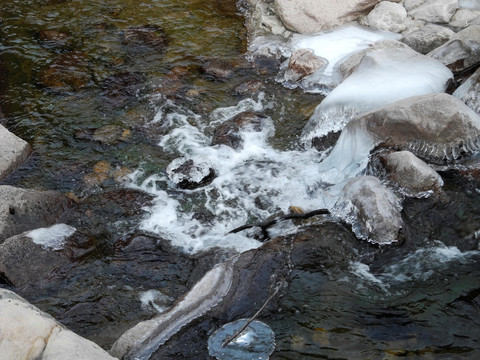 青岛崂山北九水山涧溪流