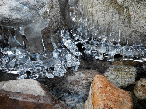 岛崂山北九水山涧溪流