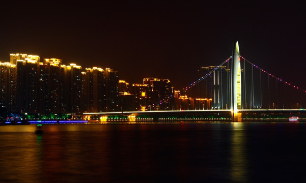广州珠江夜景之猎德大桥