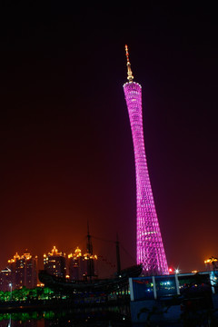 广州珠江夜景之小蛮腰电视塔