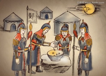 中秋博餅插畫（精細(xì)分層）