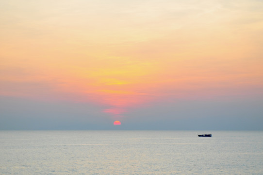 金色海岸 落日余辉 海边日落