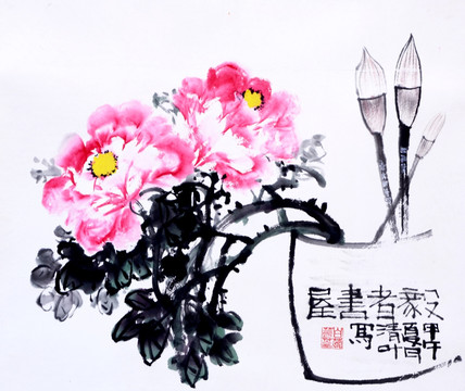 原創(chuàng)寫意牡丹