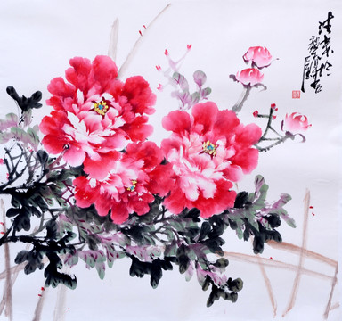 原創(chuàng)寫意牡丹