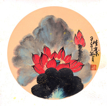 原創(chuàng)寫意荷花