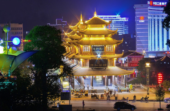 恩施风雨桥夜景