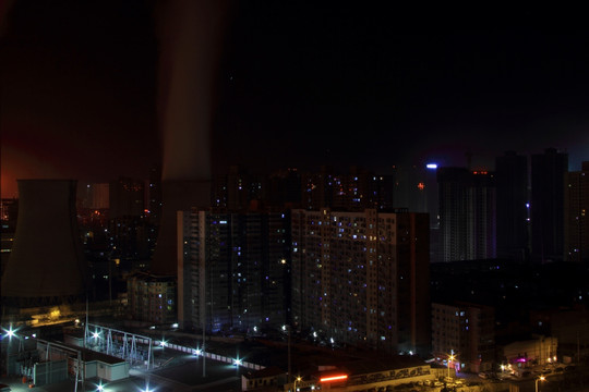 大唐电厂夜景