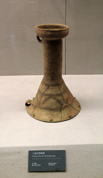 甘肃古文物陶器三角纹彩陶鼓