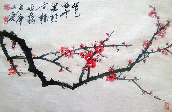 中國(guó)畫紅梅