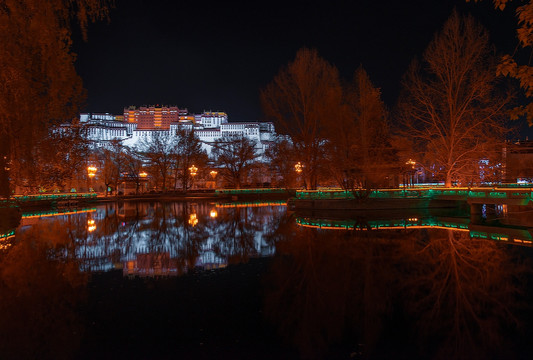 布达拉宫夜色