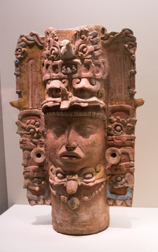 陶香炉座 人物纹陶器 玛雅文明