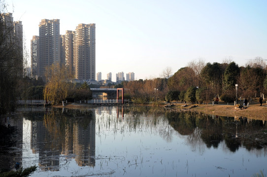 冬景 冬季 河水