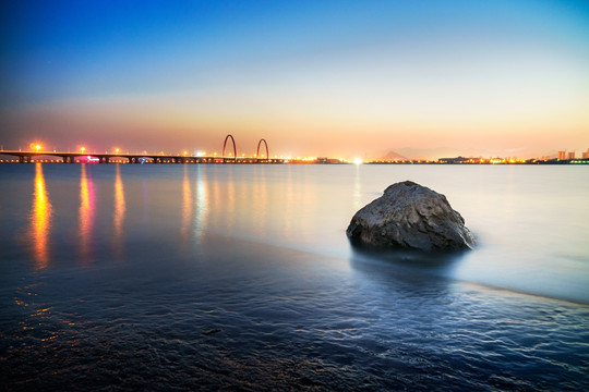 之江大桥 夜景 钱塘江 杭州