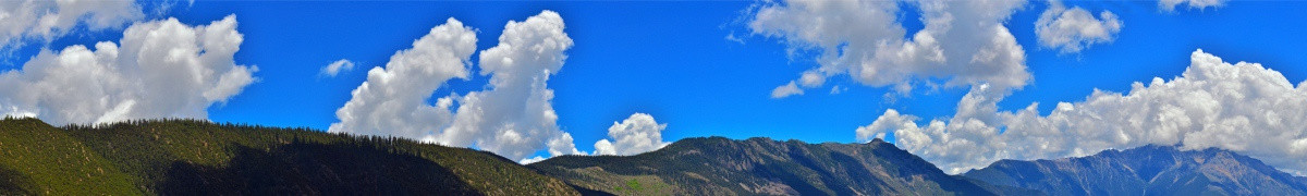西藏蓝天白云朵高山宽幅拼接全景