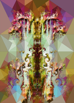 彩色機(jī)理抽象無框畫