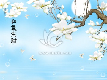 藝術玻璃背景 玉蘭