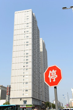 城市建筑和交通标志