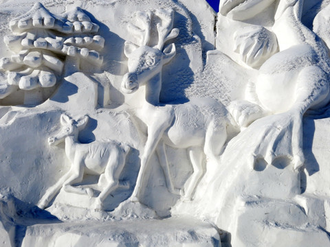 雪雕 鹿 冰河世纪