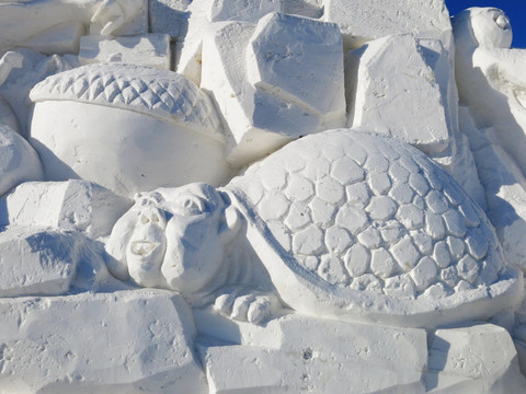 雪雕 冰河世纪海龟