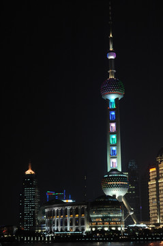 上海外滩东方明珠夜景