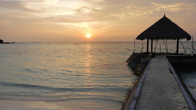 马尔代夫的夕阳