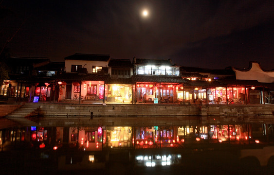 水乡古镇夜景