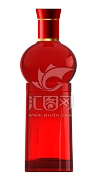 紅色玻瓶效果圖