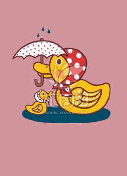 可愛小鴨童趣插畫繪圖psd分層