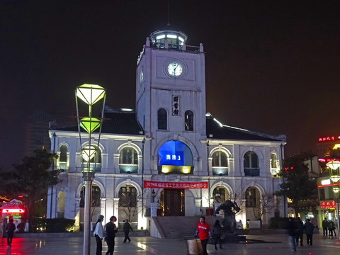 无锡县图书馆旧址夜景