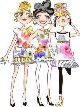 時(shí)尚女孩 服裝圖案