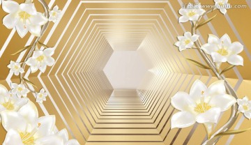 新款3D立體壁畫 手繪花