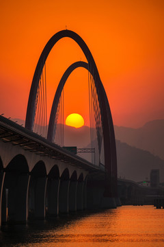 之江大桥 日落