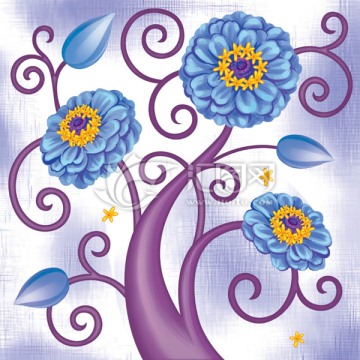 油畫風(fēng)花卉之百日草