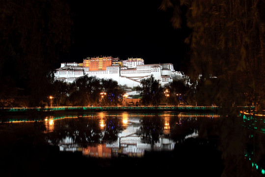 拉萨布达拉宫夜景