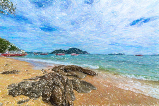 抽象畫 大海