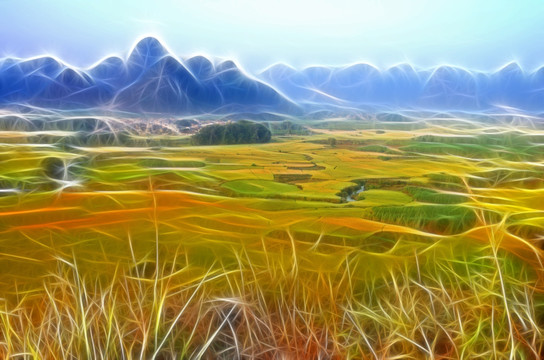 抽象风景 风景画